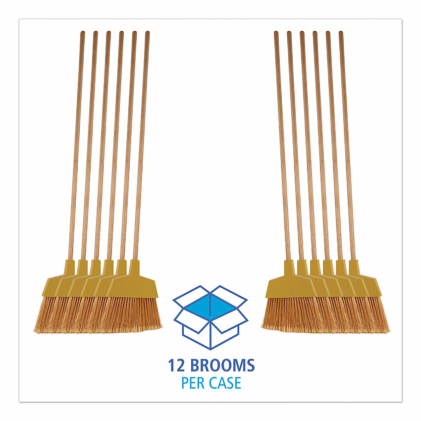 Angler Broom, 53" Length, Yellow, 12/Carton (932ACT)