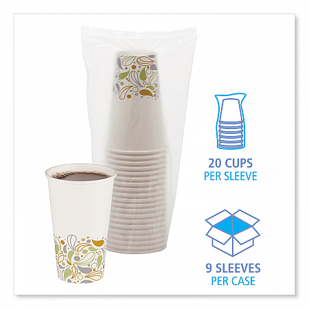 Deerfield Printed Paper Hot Cups, 16 oz, 50/Sleeve, 20 Sleeves/Carton (DEER16HCUP)
