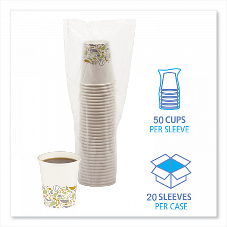 Deerfield Printed Paper Hot Cups, 8 oz, 50/Sleeve, 20 Sleeves/Carton (DEER8HCUP)