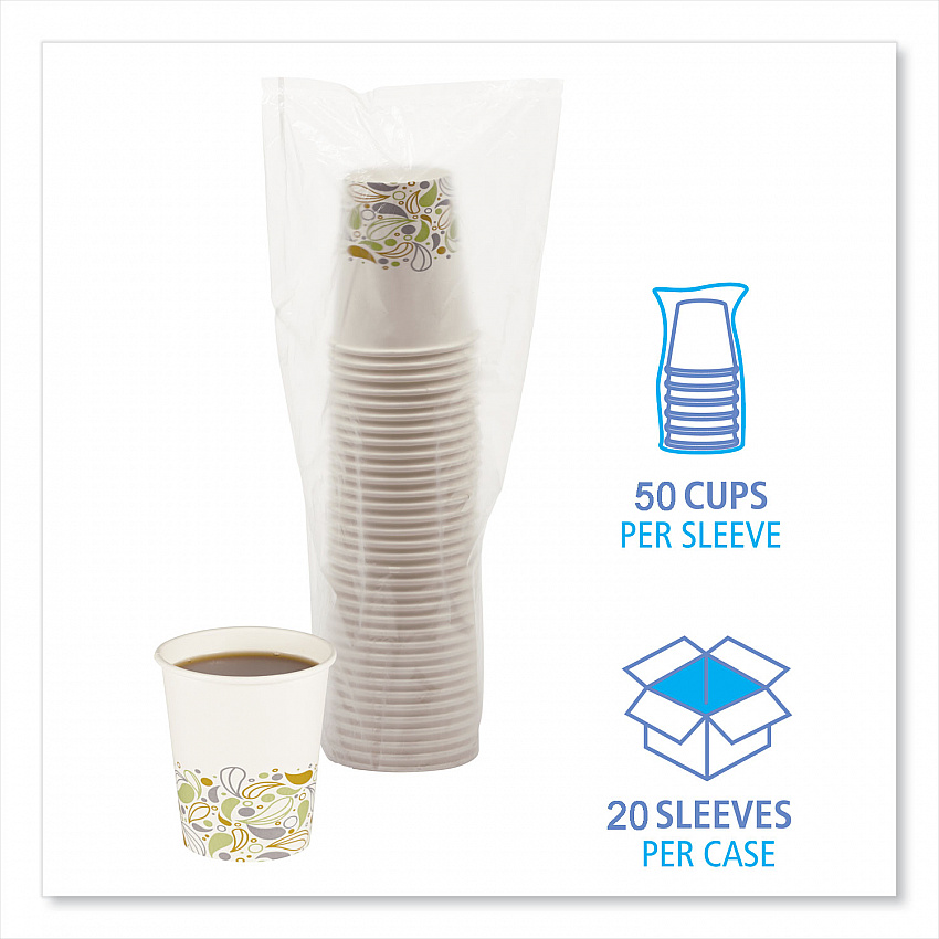 Deerfield Printed Paper Hot Cups, 8 oz, 50/Sleeve, 20 Sleeves/Carton (DEER8HCUP)