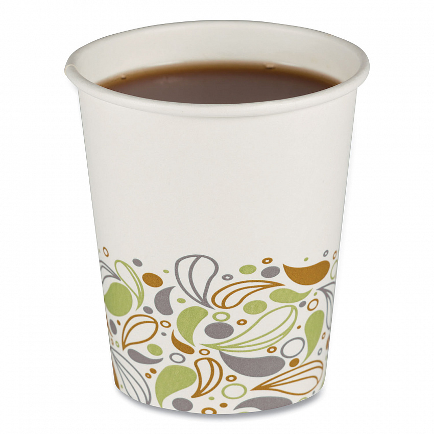 Deerfield Printed Paper Hot Cups, 8 oz, 50/Sleeve, 20 Sleeves/Carton (DEER8HCUP)