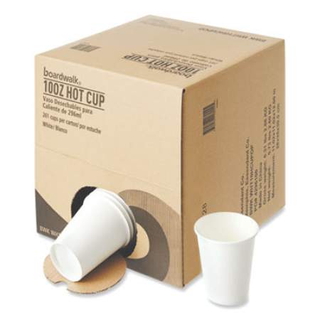 Boardwalk Convenience Pack Paper Hot Cups, 10 oz, White, 9 Cups/Sleeve, 29 Sleeves/Carton (WHT10HCUPOP)