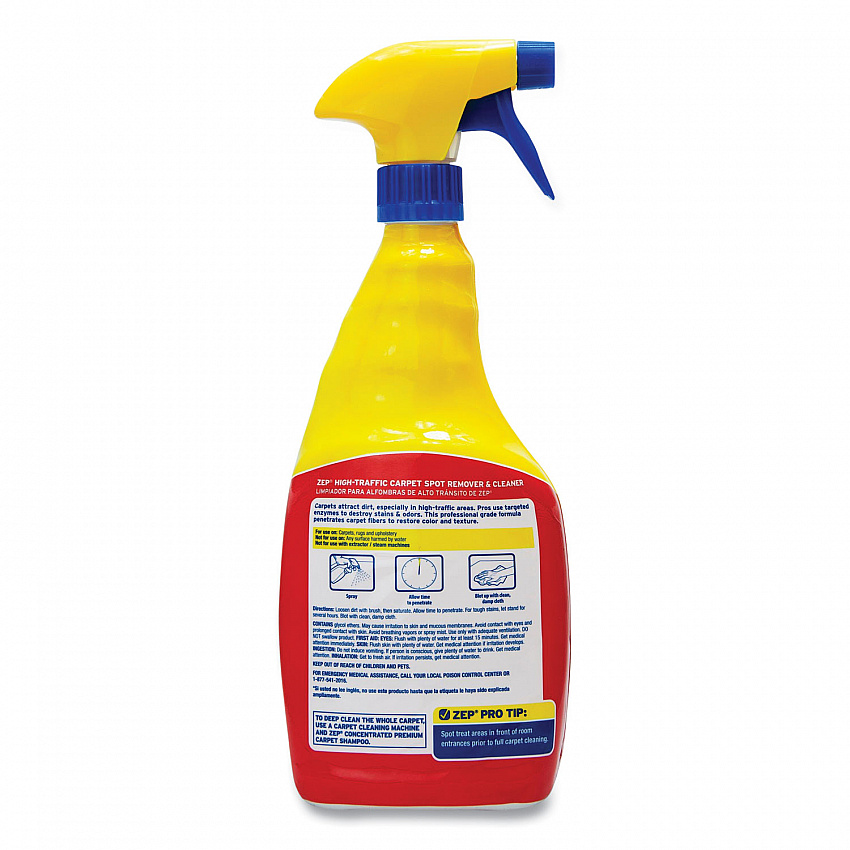 High Traffic Carpet Cleaner, Fresh Scent, 32 oz Spray Bottle, 12/Carton (ZUHTC32CT)