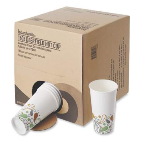 Boardwalk Convenience Pack Paper Hot Cups, 16 oz, Deerfield Print, 9 Cups/Sleeve, 20 Sleeves/Carton (DEER16HCUPOP)