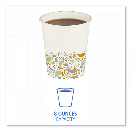 Deerfield Printed Paper Hot Cups, 8 oz, 50/Sleeve, 20 Sleeves/Carton (DEER8HCUP)