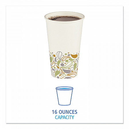 Deerfield Printed Paper Hot Cups, 16 oz, 50/Sleeve, 20 Sleeves/Carton (DEER16HCUP)