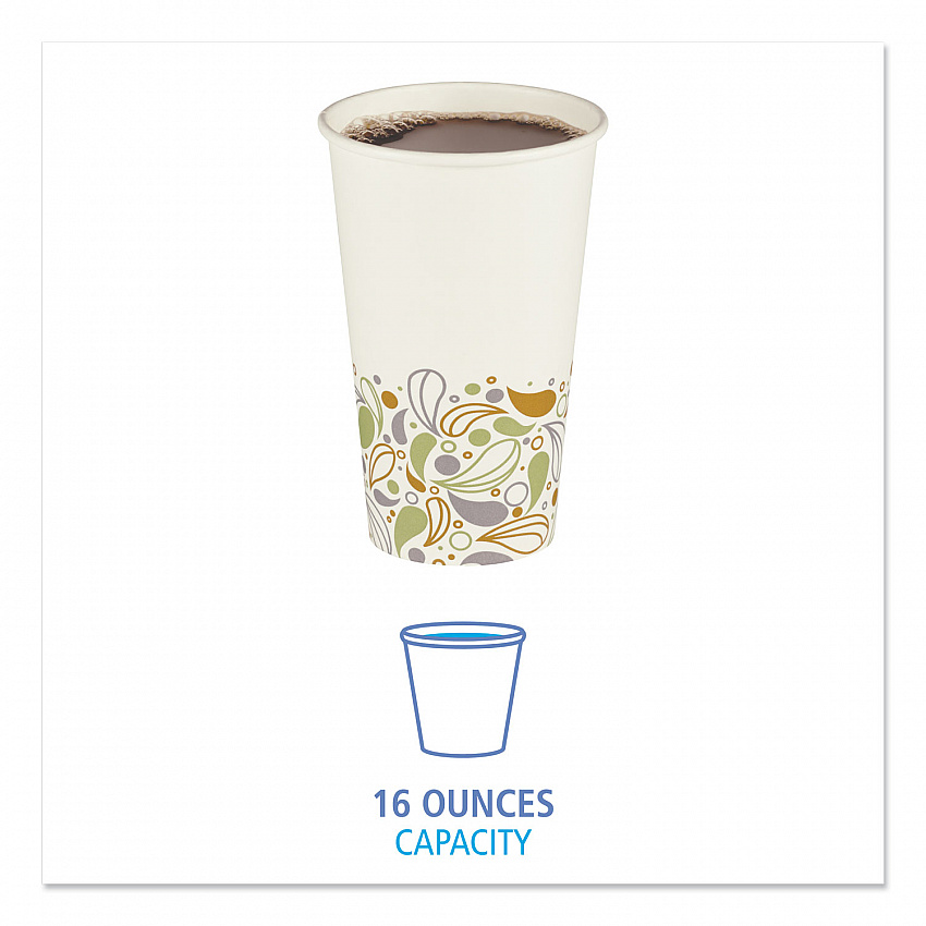 Deerfield Printed Paper Hot Cups, 16 oz, 50/Sleeve, 20 Sleeves/Carton (DEER16HCUP)