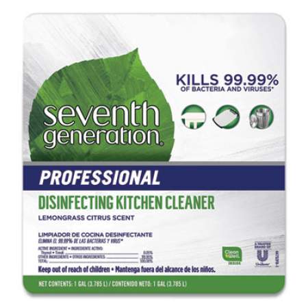 Seventh Generation Professional Disinfecting Kitchen Cleaner, Lemongrass Citrus, 1 gal Bottle (44752EA)