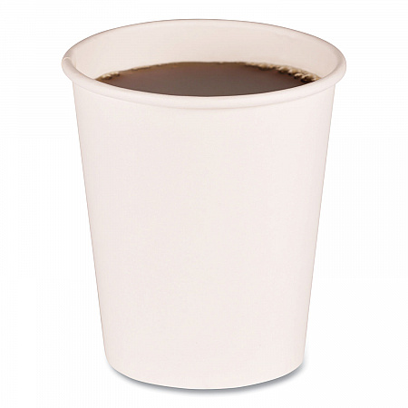 Paper Hot Cups, 8 oz, White, 50/Sleeve, 20 Sleeves/Carton (WHT8HCUP)