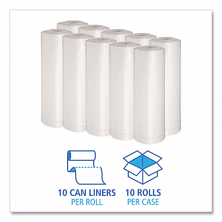 Recycled Low-Density Polyethylene Can Liners, 60 gal, 1.75 mil, 38