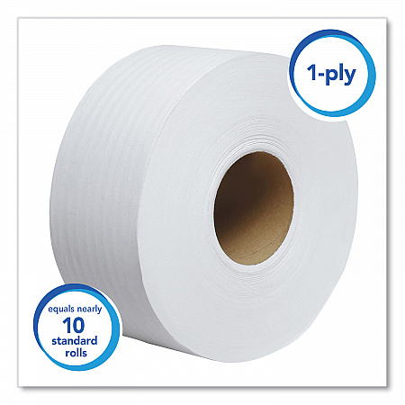 Essential JRT Jumbo Roll Bathroom Tissue, Septic Safe, 1-Ply, 3.55