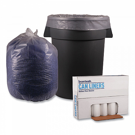 Recycled Low-Density Polyethylene Can Liners, 60 gal, 1.1 mil, 38