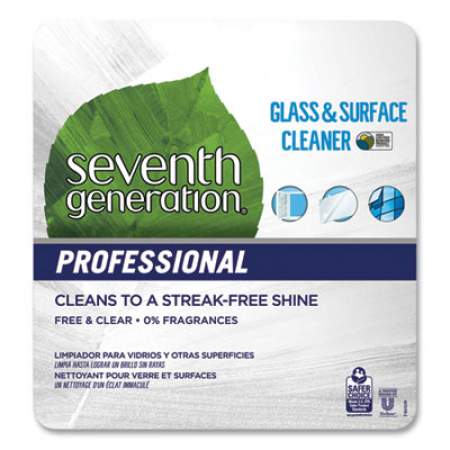 Seventh Generation Professional Glass and Surface Cleaner, Free and Clear, 1 gal Bottle (44721EA)