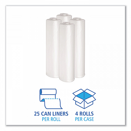 Recycled Low-Density Polyethylene Can Liners, 33 gal, 1.4 mil, 33
