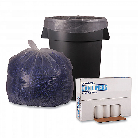Recycled Low-Density Polyethylene Can Liners, 45 gal, 1.1 mil, 40