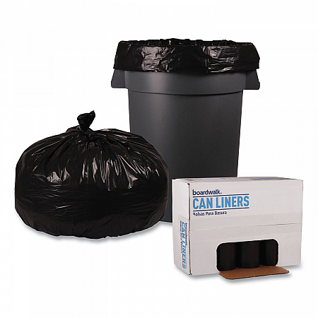 Recycled Low-Density Polyethylene Can Liners, 56 gal, 1.6 mil, 43