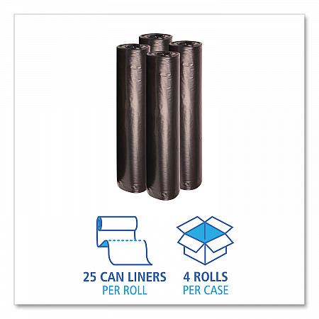 Recycled Low-Density Polyethylene Can Liners, 56 gal, 1.2 mil, 43