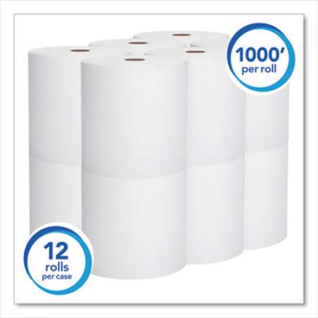 Scott Essential High Capacity Hard Roll Towel, 1.5" Core 8 x 1000ft, White,12 Rolls/CT (01000)