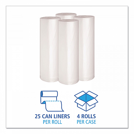 Recycled Low-Density Polyethylene Can Liners, 45 gal, 1.4 mil, 40