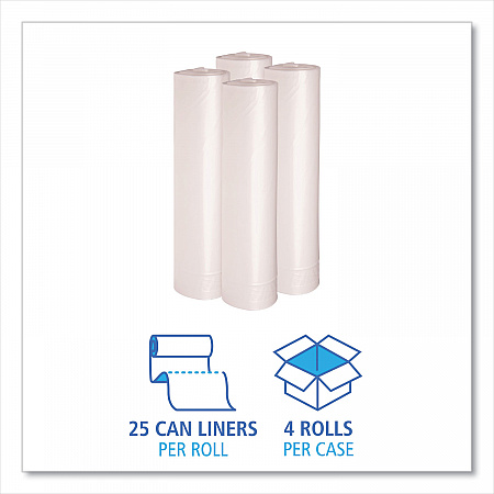 Recycled Low-Density Polyethylene Can Liners, 45 gal, 1.1 mil, 40