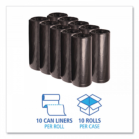 Recycled Low-Density Polyethylene Can Liners, 60 gal, 1.8 mil, 38