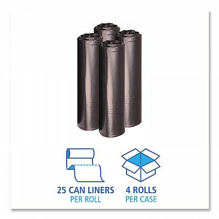 Recycled Low-Density Polyethylene Can Liners, 33 gal, 1.2 mil, 33