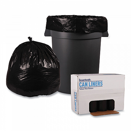 Recycled Low-Density Polyethylene Can Liners, 45 gal, 1.6 mil, 40