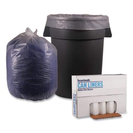 Boardwalk Low Density Repro Can Liners, 56 gal, 1.1 mil, 43" x 47", Clear, 10 Bags/Roll, 10 Rolls/Carton (532)