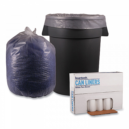 Recycled Low-Density Polyethylene Can Liners, 56 gal, 1.1 mil, 43