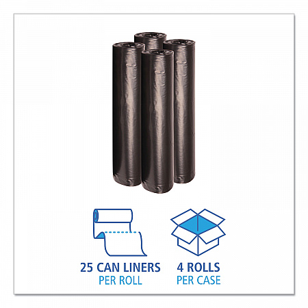 Recycled Low-Density Polyethylene Can Liners, 45 gal, 0.8 mil, 40