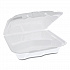 Vented Foam Hinged Lid Container, Dual Tab Lock, 3 Compartments, 8.4 x 8 x 3, White, 150/Carton (YTD188030000)