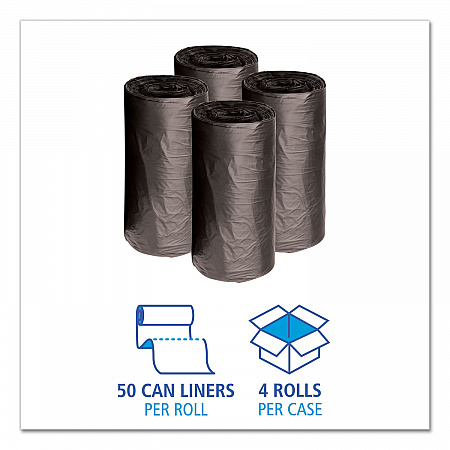 Low-Density Waste Can Liners, 10 gal, 0.35 mil, 24