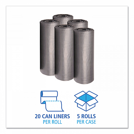 Low-Density Waste Can Liners, 60 gal, 1.1 mil, 38