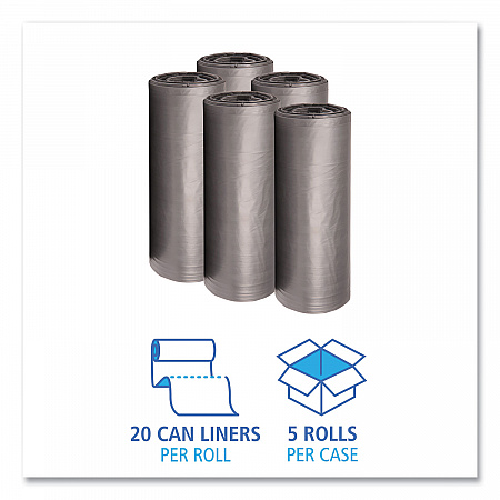 Low-Density Waste Can Liners, 56 gal, 1.1 mil, 43