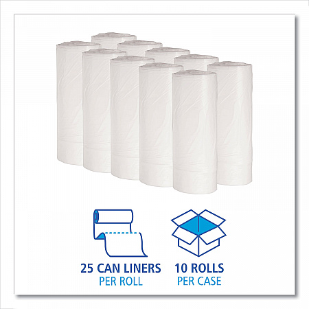 Low-Density Waste Can Liners, 10 gal, 0.4 mil, 24