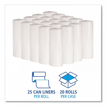 Low-Density Waste Can Liners, 16 gal, 0.4 mil, 24