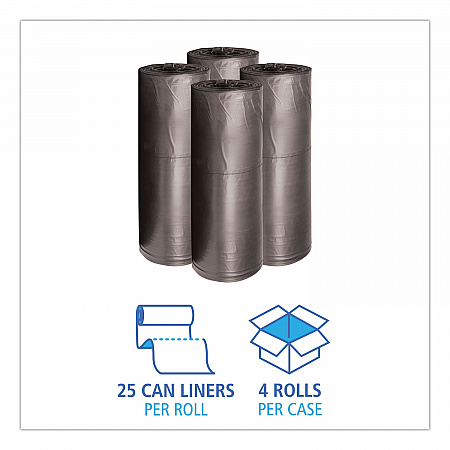 Low-Density Waste Can Liners, 60 gal, 0.65 mil, 38