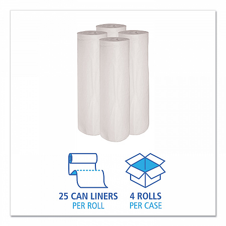 Low-Density Waste Can Liners, 45 gal, 0.6 mil, 40