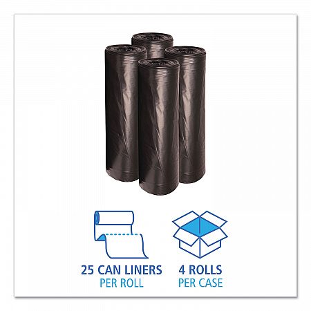 Low-Density Waste Can Liners, 56 gal, 0.6 mil, 43