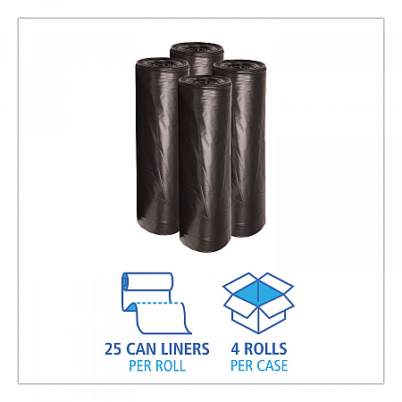 Low-Density Waste Can Liners, 45 gal, 0.6 mil, 40