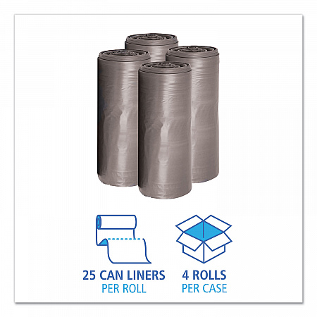 Low-Density Waste Can Liners, 33 gal, 1.1 mil, 33