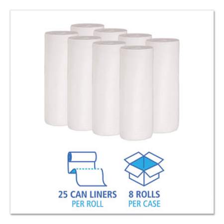 Boardwalk Low-Density Waste Can Liners, 30 gal, 0.6 mil, 30" x 36", White, 200/Carton (3036EXH)