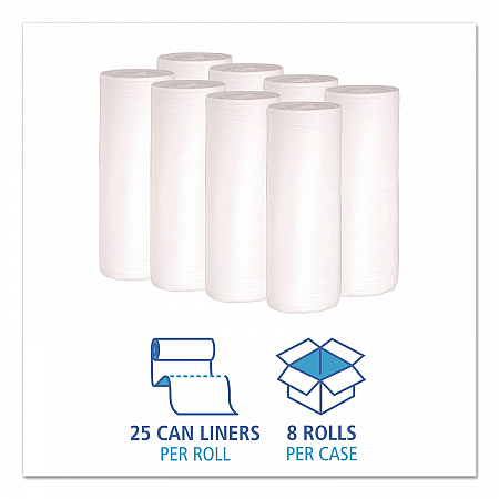 Low-Density Waste Can Liners, 30 gal, 0.6 mil, 30