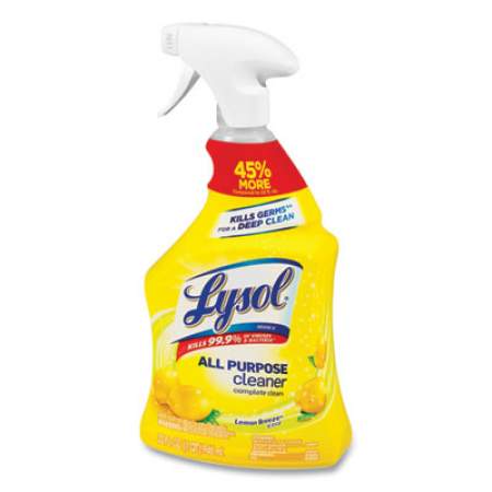 LYSOL Ready-to-Use All-Purpose Cleaner, Lemon Breeze, 32 oz Spray Bottle, 12/Carton (75352CT)