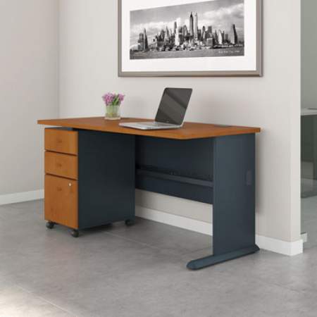 Bush Series C Collection Bow Front Desk, 71.13" x 36.13" x 29.88", Natural Cherry/Graphite Gray (WC72446)