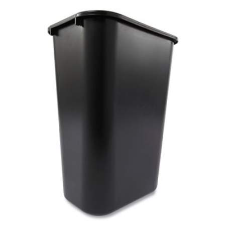 Rubbermaid Commercial Deskside Plastic Wastebasket, Rectangular, 10.25 gal, Black (295700BK)