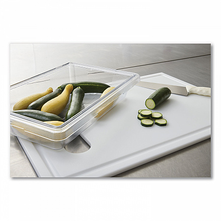 Food/Tote Boxes, 5 gal, 26 x 18 x 3.5, Clear, Plastic (3306CLE)