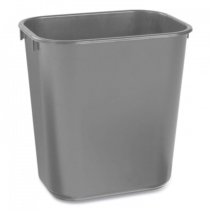Deskside Plastic Wastebasket, 3.5 gal, Plastic,  Black (295500BK)