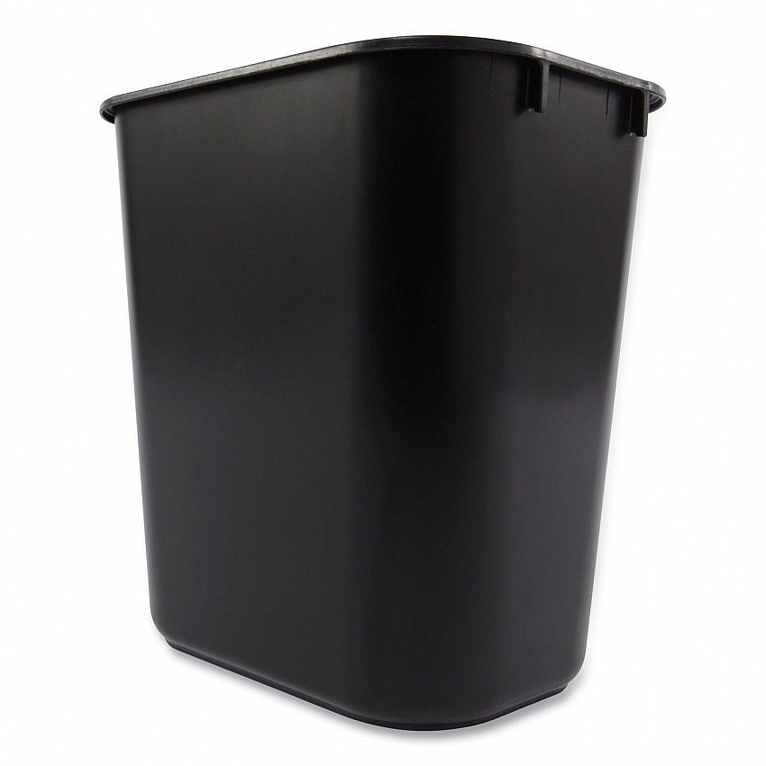 Deskside Plastic Wastebasket, 3.5 gal, Plastic,  Black (295500BK)