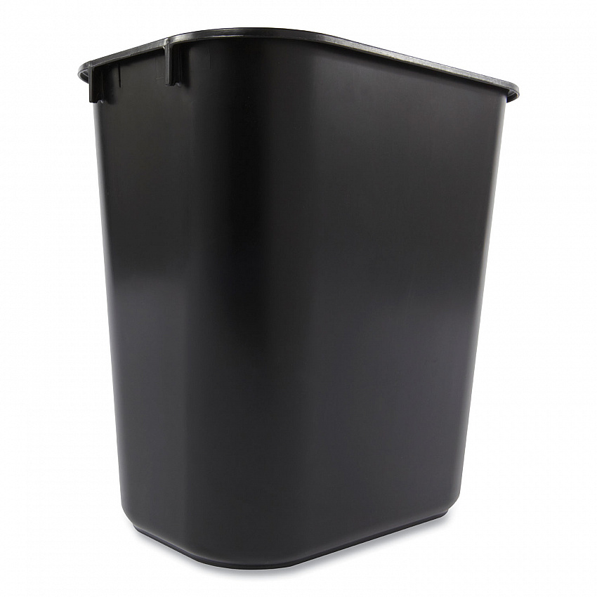 Deskside Plastic Wastebasket, 3.5 gal, Plastic,  Black (295500BK)